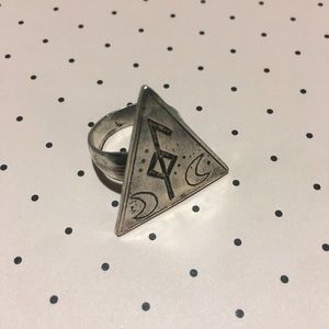 Sterling Silver Triangle Moon Ring